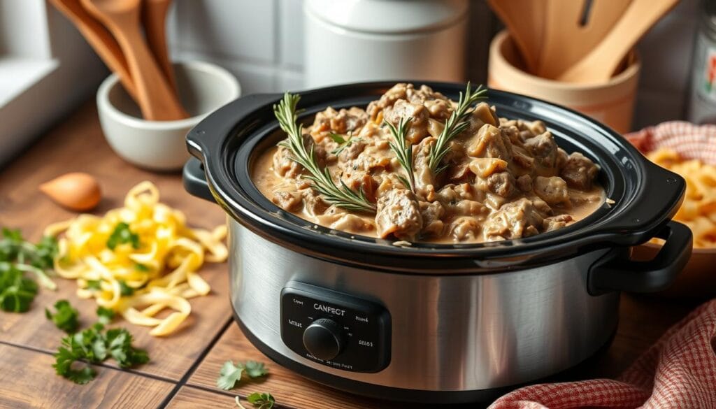 easy beef stroganoff slow cooker recipe rosemary