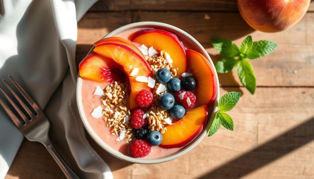 peach smoothie bowls