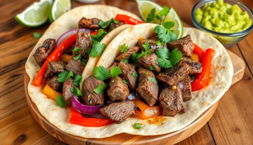 shaved beef steak fajitas