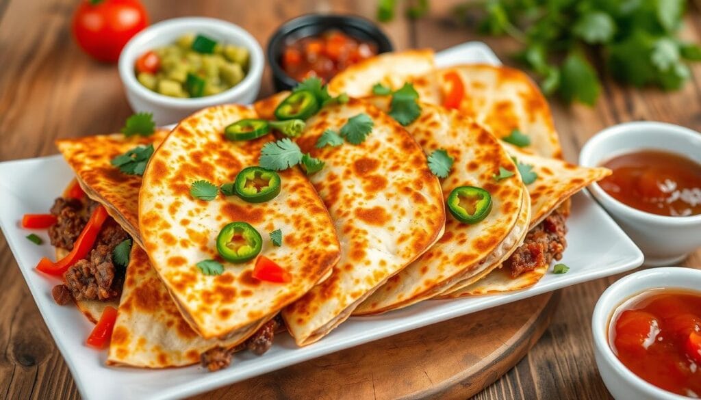 Beef quesadilla platter