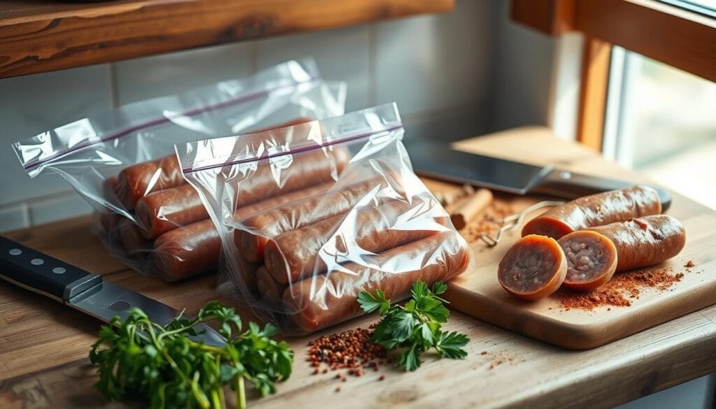 Storing deer sausage