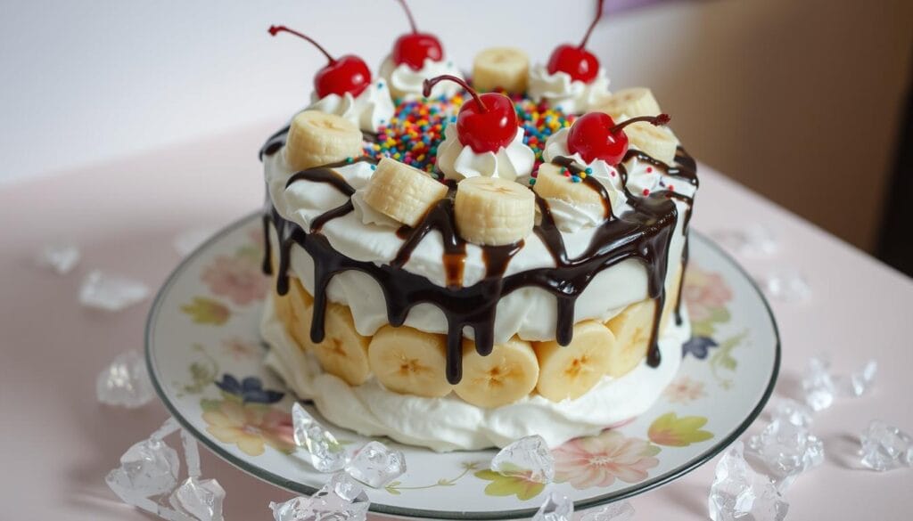 chilled banana split cake